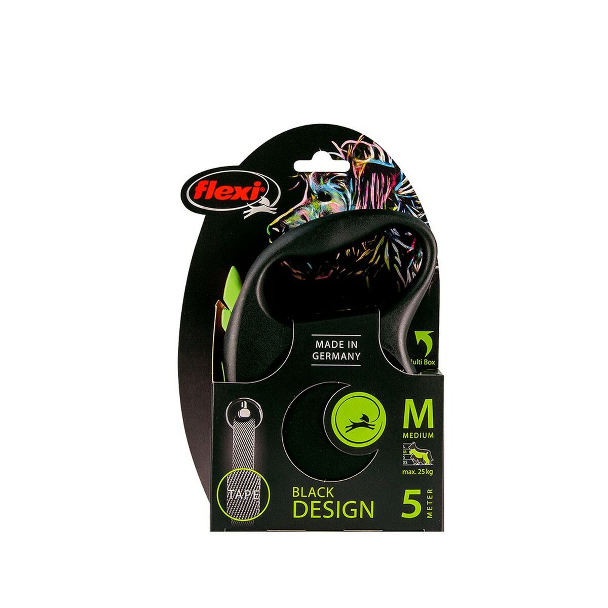 Dog Lead Flexi Design Green L-1
