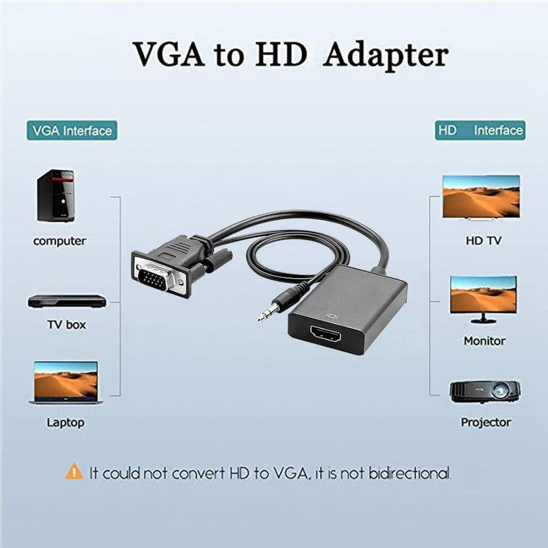 Convertor VGA la HDMI si Audio, Full HD 1080P/60Hz, Negru