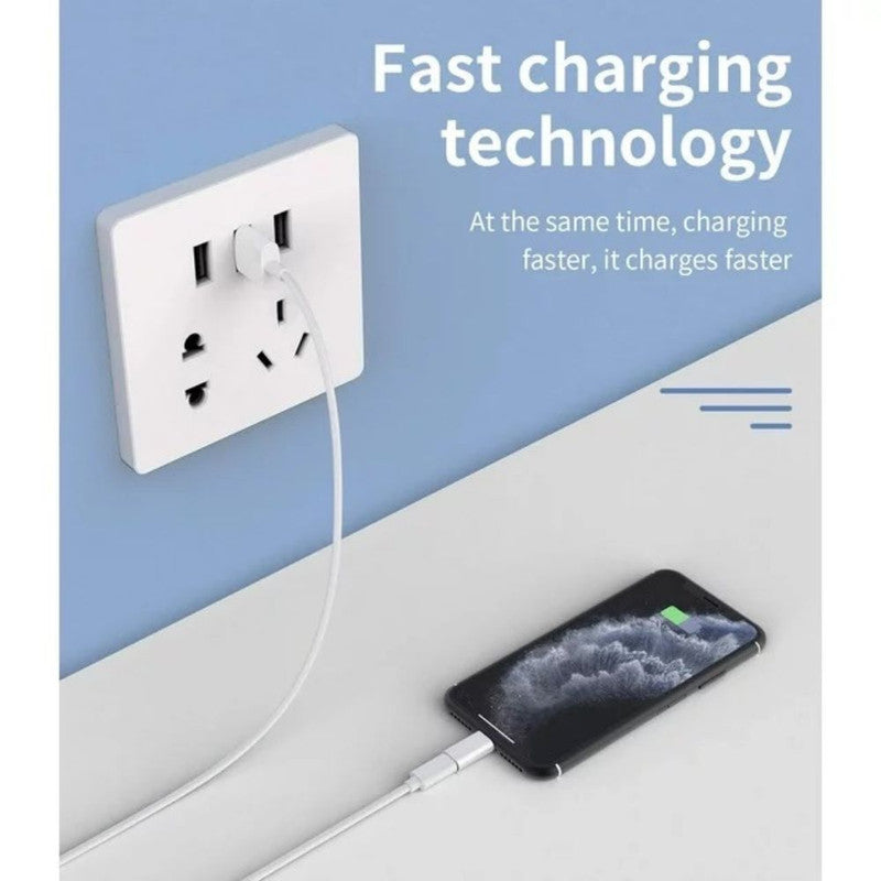 Adaptor Fast Charging, Lightning / Type-C, Redare muzica, Transfer date, 5A, Argintiu