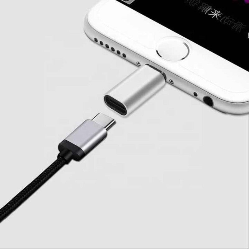 Adaptor Fast Charging, Type-C / Lightning, Redare Muzica si Transfer date, 5A, Argintiu