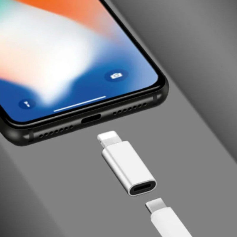 Adaptor Fast Charging, Type-C / Lightning, Redare Muzica si Transfer date, 5A, Argintiu
