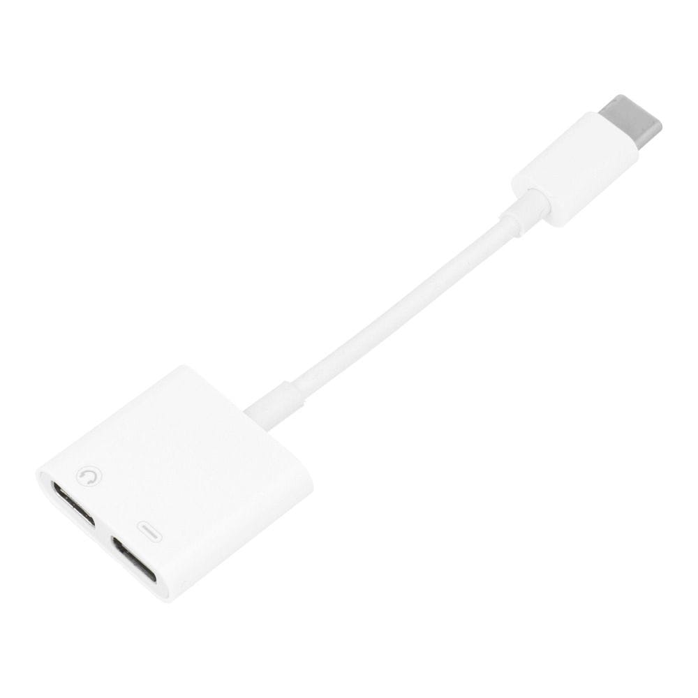 Adaptor HF, Redare Muzica si Incarcare Dispozitive Simultan, Type-C, Alb