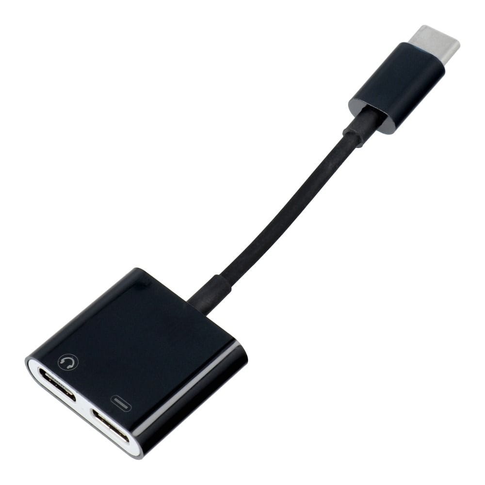 Adaptor HF, Redare muzica si incarcare dispozitive simultan, Type-C, Negru