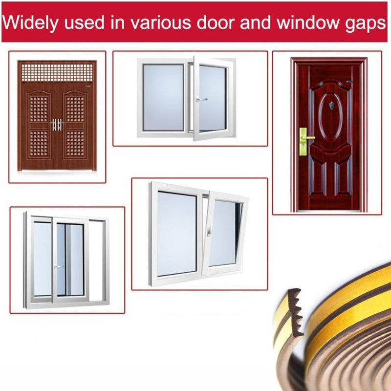 Banda Autoadeziva pentru Etansarea Usilor si Ferestrelor, Profil E, 9mm x 4mm, Rezistenta UV, Cauciuc EPDM, 6 m, Maro