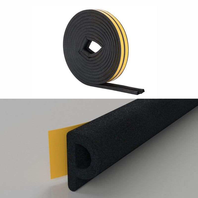 Banda Autoadeziva pentru Etansarea Usilor si Ferestrelor, Profil P, 9mm x 5.5mm, Rezistenta UV, Cauciuc EPDM, 6 m, Maro