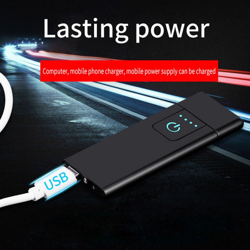 Bricheta Electrica Antivant in Cutie, Incarcare USB, Senzor Digital, Aprindere cu Inductie pentru 2 Tigari Simultan, Indicator LED, Negru, 78.5×28.5×9.5 mm