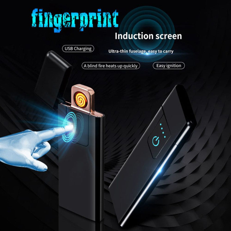 Bricheta Electrica Antivant in Cutie, Incarcare USB, Senzor Digital, Aprindere cu Inductie pentru 2 Tigari Simultan, Indicator LED, Negru, 78.5×28.5×9.5 mm