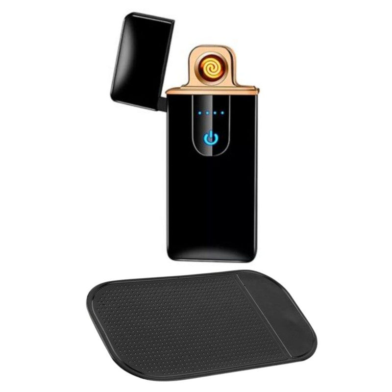 Bricheta Electrica Antivant in Cutie, Incarcare USB, Senzor Digital,, Indicator LED si Suport din Silicon Cauciucat, Antiderapant si Lipicios, 78.5×28.5×9.5 mm, Negru