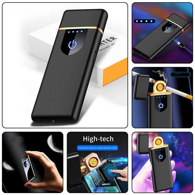 Bricheta Electrica Antivant in Cutie, Incarcare USB, Senzor Digital,, Indicator LED si Suport din Silicon Cauciucat, Antiderapant si Lipicios, 78.5×28.5×9.5 mm, Negru