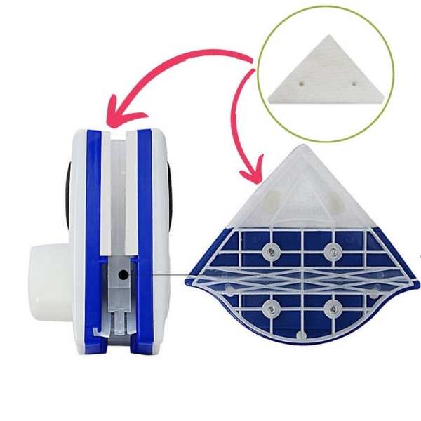 Burete Mercaton pentru Spalator Geamuri Dublu cu Magnet cu Grosime intre 5 si 15 mm, Alb