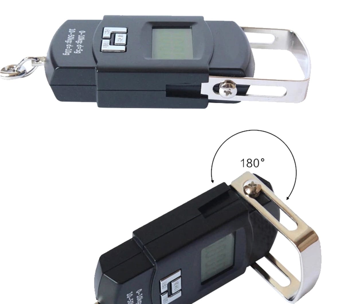 Cantar Electronic cu Carlig de Buzunar, Greutate maxima 50 Kg, Functie HOLD, Negru