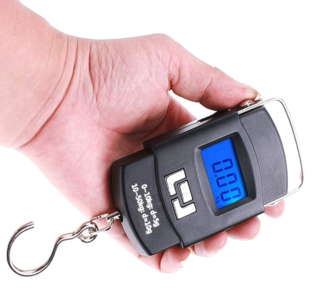 Cantar Electronic cu Carlig de Buzunar, Greutate maxima 50 Kg, Functie HOLD, Negru