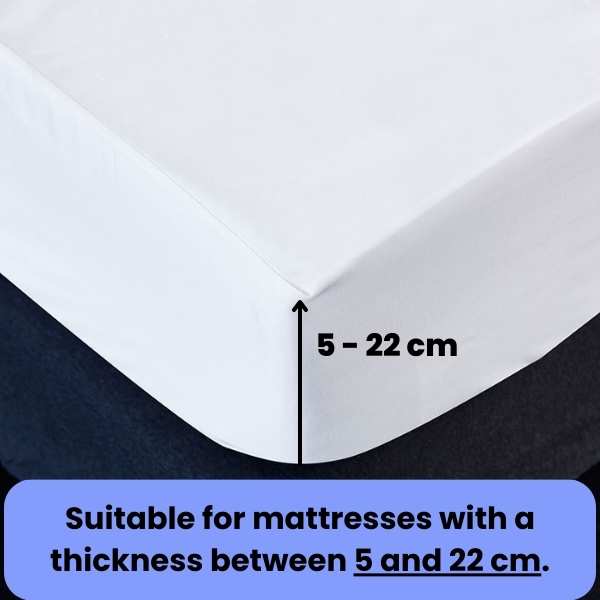 Cearceaf de Pat cu Elastic, Bumbac, Tesatura Rigida, 140g/m2, 150 x 200 cm, Albastru