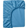 Cearceaf de Pat cu Elastic, Bumbac, Tesatura Rigida, 140g/m2, 180 x 200 cm, Albastru