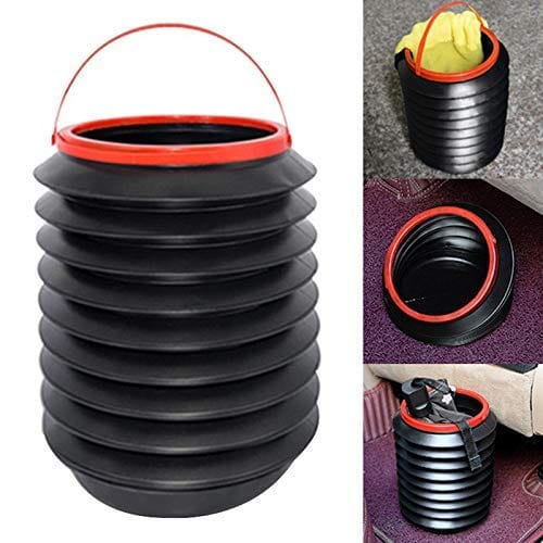 Cos de Gunoi Pliabil pentru Autoturisme, Plastic, 4L, 24 x 18 cm, Negru