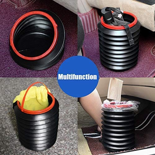 Cos de Gunoi Pliabil pentru Autoturisme, Plastic, 4L, 24 x 18 cm, Negru