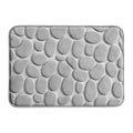 Covoras de baie din Poliester si spuma de memorie, model pietre, anti-derapant, ultra-absorbant, Gri, 60 x 40 cm