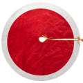 Covoras pentru Pomul de Craciun, Poliester, Rosu cu Alb, 90 cm