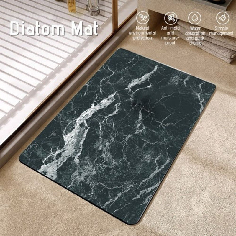 Covoras pentru baie Relax Time ultra absorbant, anti-alunecare, material Diaton, Model Marmura Safir , 40 x 60 cm, Grey