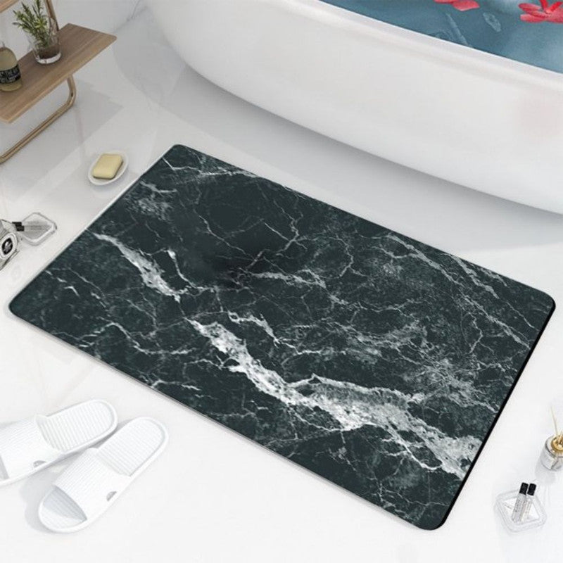Covoras pentru baie Relax Time ultra absorbant, anti-alunecare, material Diaton, Model Marmura Safir , 40 x 60 cm, Grey