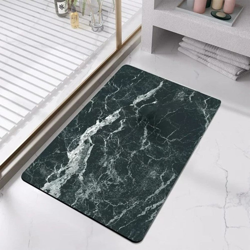 Covoras pentru baie Relax Time ultra absorbant, anti-alunecare, material Diaton, Model Marmura Safir , 40 x 60 cm, Grey
