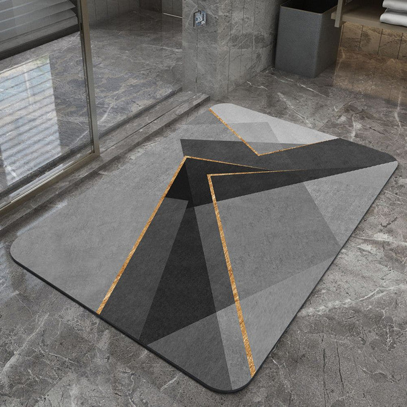 Covoras pentru baie ultra absorbant, anti-alunecare, material Diaton, Model Abstract, 50 x 80 cm