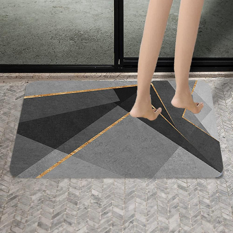 Covoras pentru baie ultra absorbant, anti-alunecare, material Diaton, Model Cercle, 50 x 80 cm