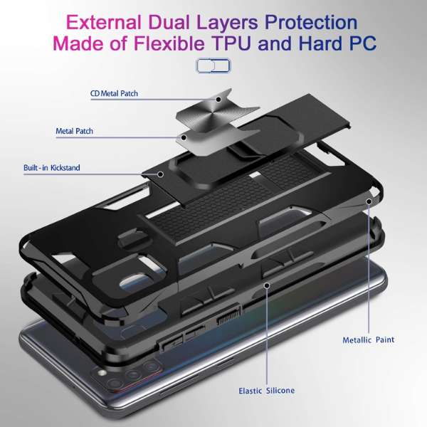 Husa Antisoc Magnetica Premium Forcell Defender cu Suport Telefon pentru Iphone 12 Mini, Neagra