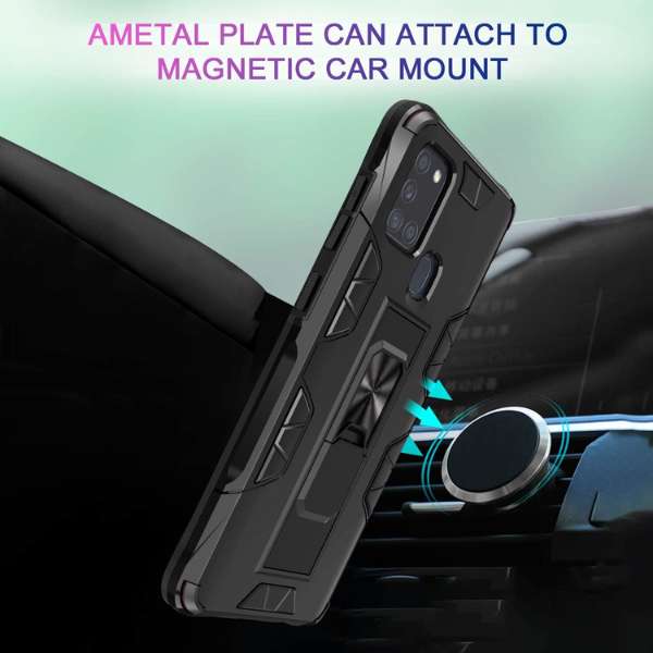 Husa Antisoc Magnetica Premium Forcell Defender cu Suport Telefon pentru Iphone 12 Mini, Neagra