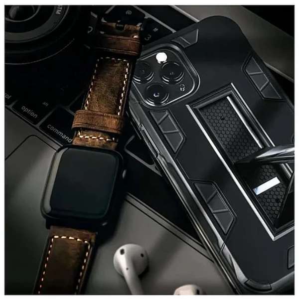 Husa Antisoc Magnetica Premium Forcell Defender cu Suport Telefon pentru Iphone 12 Mini, Neagra