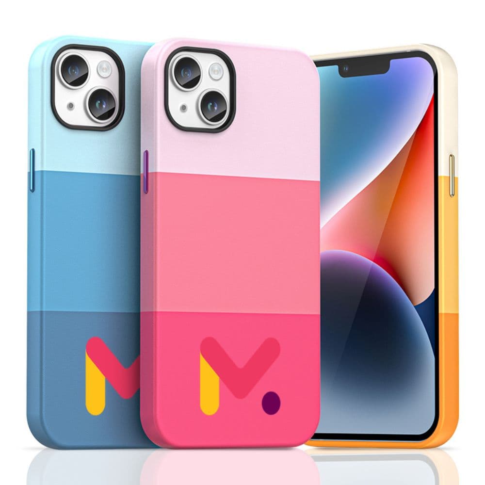Husa de Protectie Mercaton din Piele Ecologica si cu Armaturi pe Margini, pentru Iphone 14, Albastru Multicolor