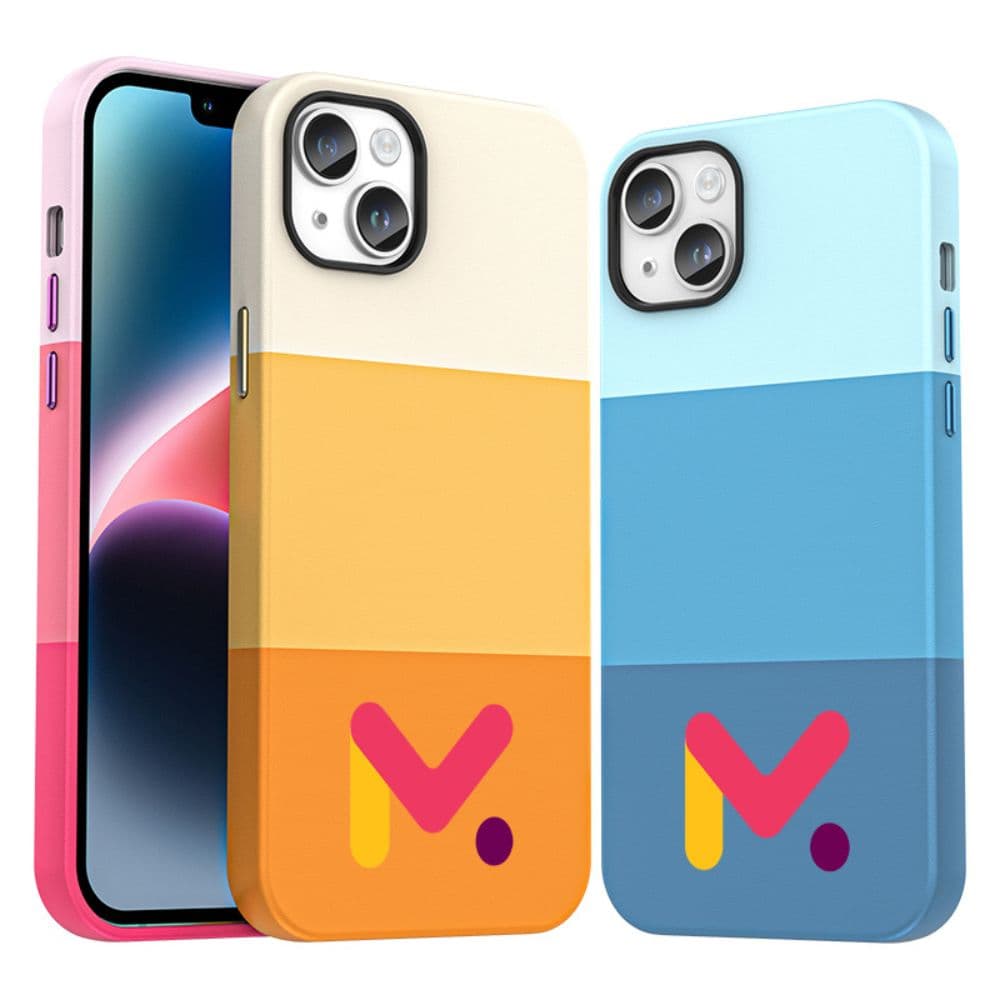 Husa de Protectie Mercaton din Piele Ecologica si cu Armaturi pe Margini, pentru Iphone 14, Portocaliu Multicolor