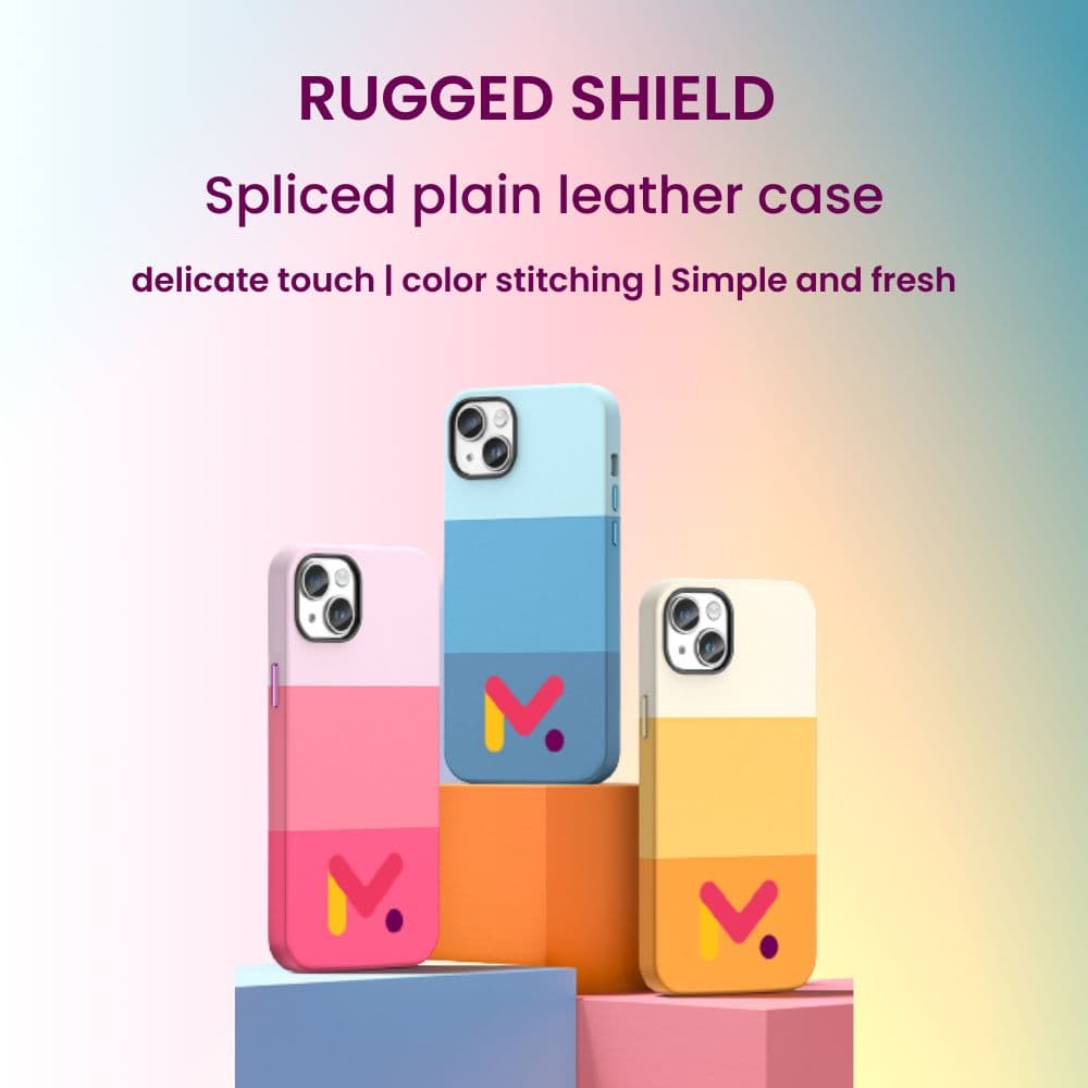 Husa de Protectie Mercaton din Piele Ecologica si cu Armaturi pe Margini, pentru Iphone 14, Roz Multicolor