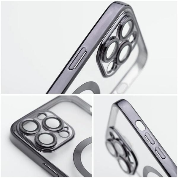 Husa pentru iPhone 16, TPU, Protectie si pentru Camera, MagSafe, Anti-Alunecare, Anti-Galbenire, Transparenta cu Margine Neagra