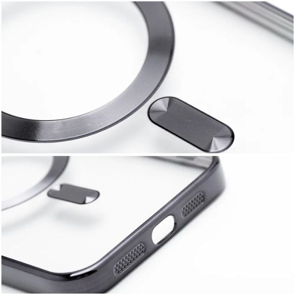 Husa pentru iPhone 16 Pro Max, TPU, Protectie si pentru Camera, MagSafe, Anti-Alunecare, Anti-Galbenire, Transparenta cu Margine Neagra