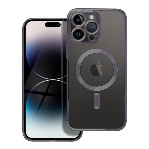 Husa pentru iPhone 16 Pro, TPU, Protectie si pentru Camera, MagSafe, Anti-Alunecare, Anti-Galbenire, Transparenta cu Margine Neagra