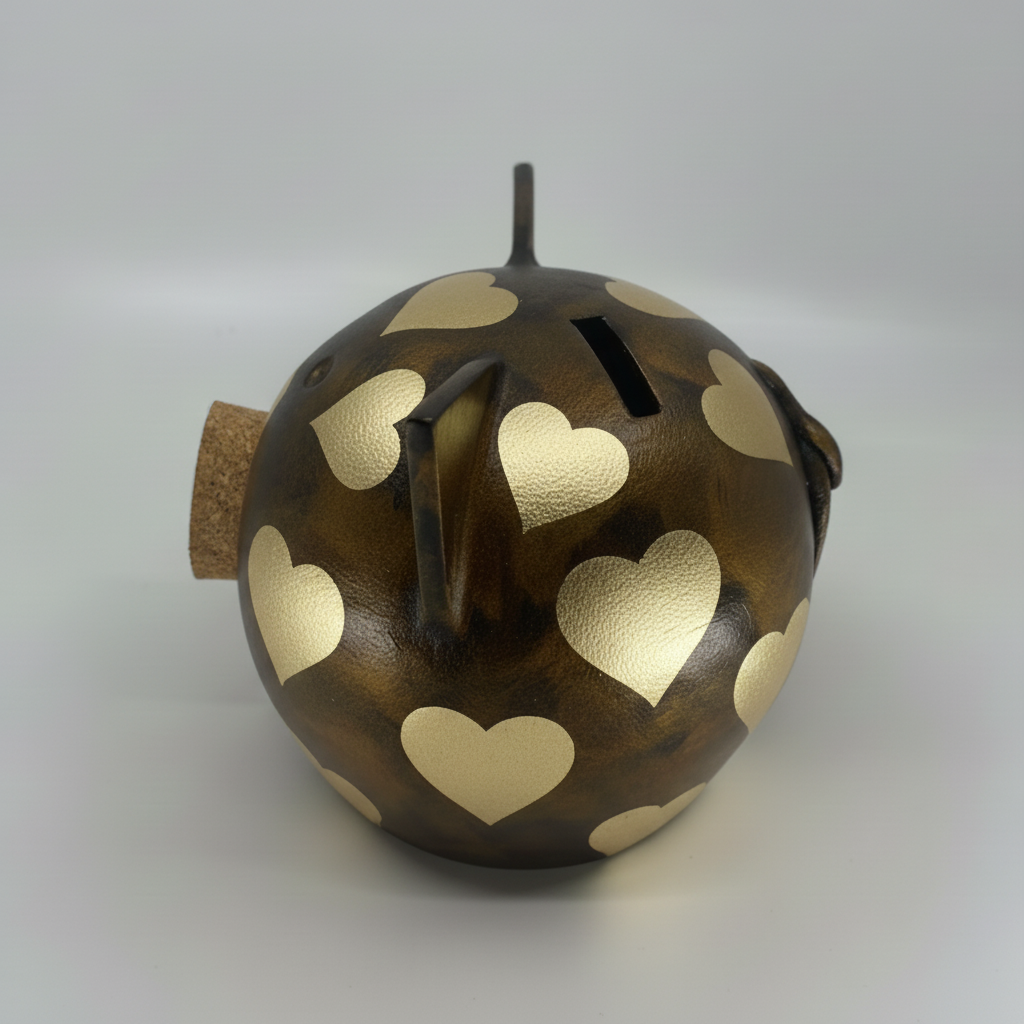 Golden Hearts | Handmade Piggy Bank-6