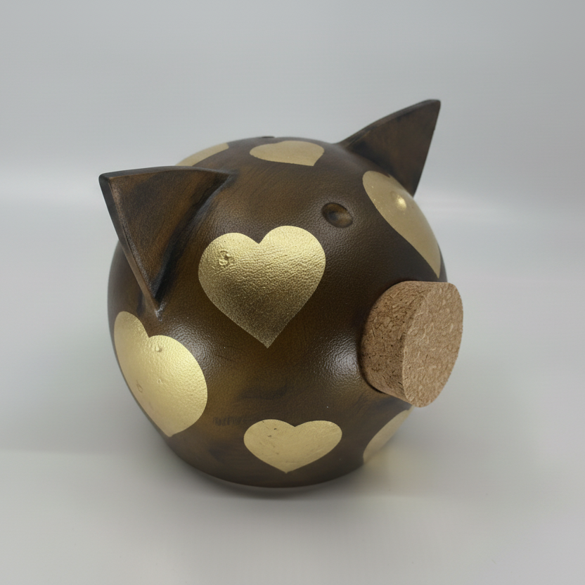 Golden Hearts | Handmade Piggy Bank-4
