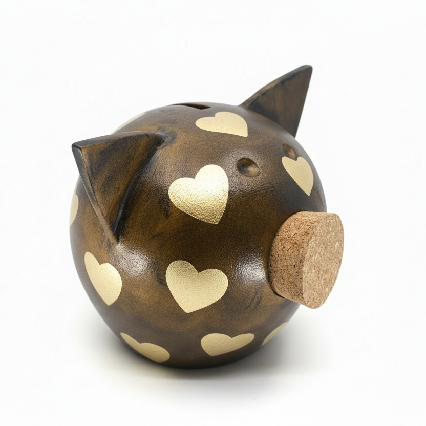 Golden Hearts | Handmade Piggy Bank-1