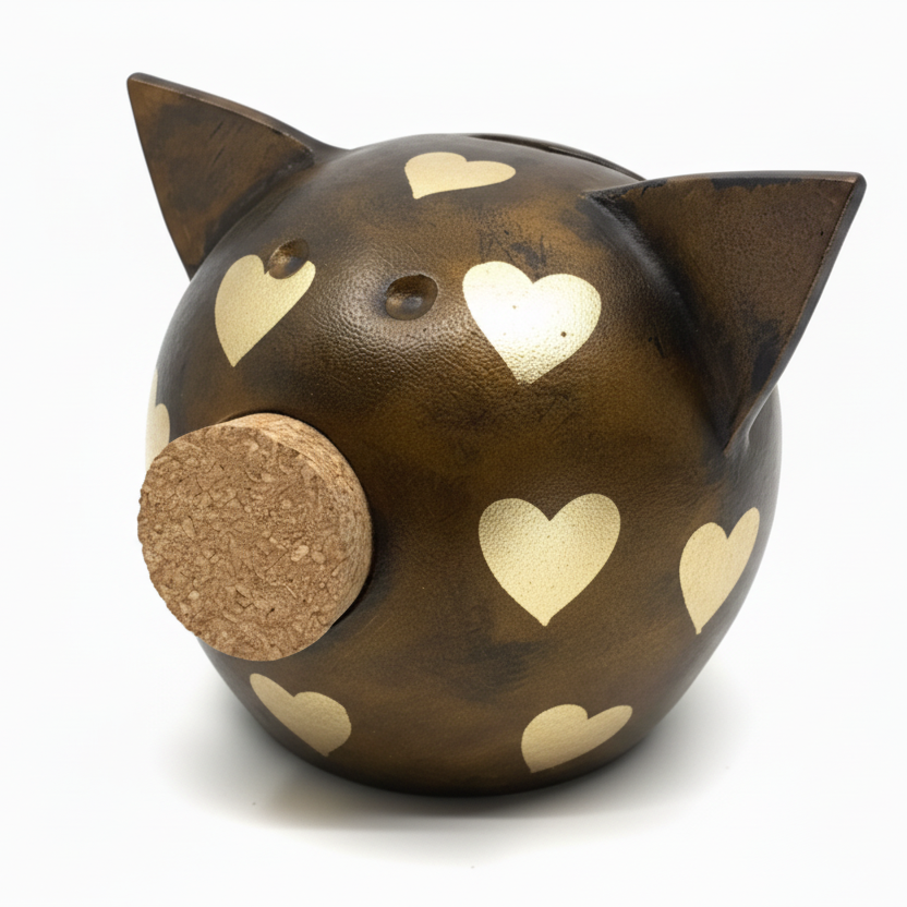 Golden Hearts | Handmade Piggy Bank-0