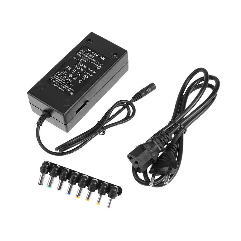 Incarcator Universal pentru Laptop cu 8 Capete de Mufare, 12-24V, 96W, Negru