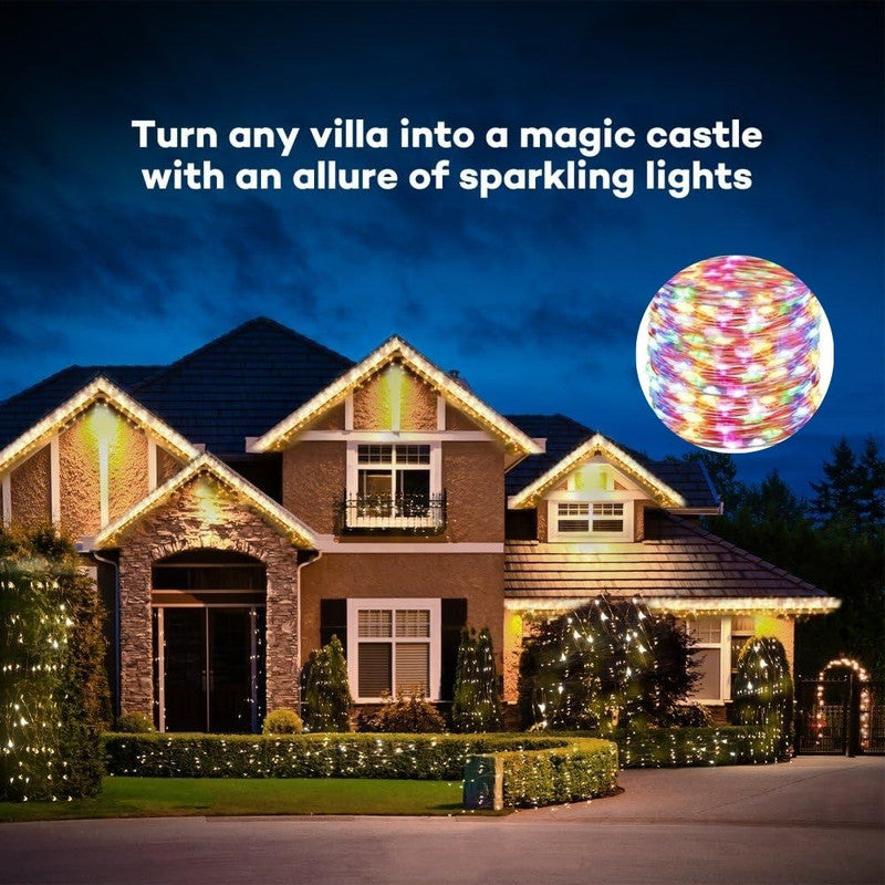 Instalatie luminoasa de Craciun cu Telecomanda si Temporizator, 300 LED-uri, Alimentare USB, 8 Moduri de Iluminare, Rezistenta la umezeala, 30 m , Multicolor