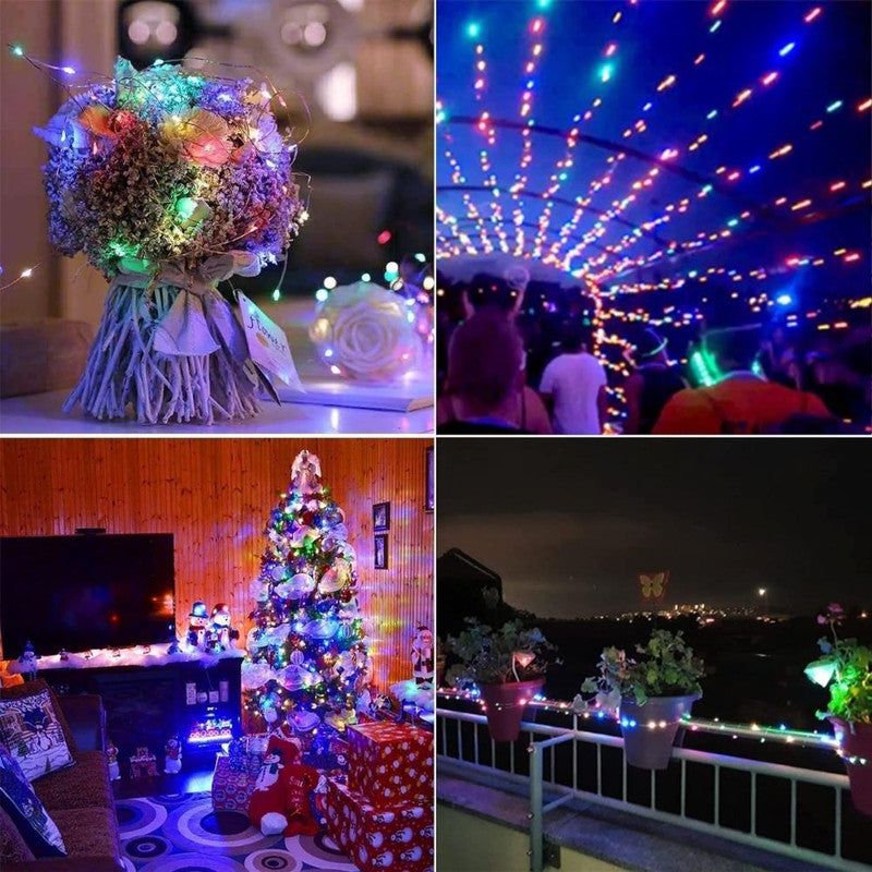 Instalatie luminoasa de Craciun cu Telecomanda si Temporizator, 300 LED-uri, Alimentare USB, 8 Moduri de Iluminare, Rezistenta la umezeala, 30 m , Multicolor