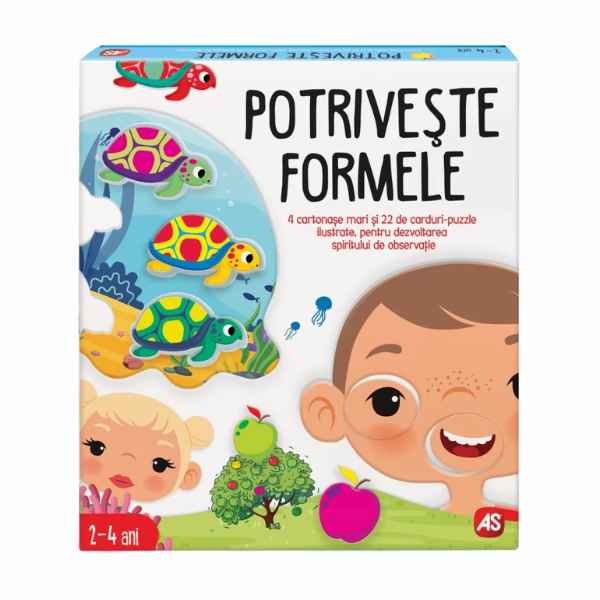 Joc Educativ din 4 Tablouri de Bord, Potriveste Formele, + 2 Ani