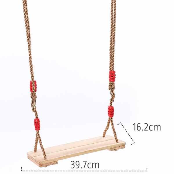 Leagan Mercaton cu Sfoara, pentru Copii, din Lemn, Dreptunghiular, Greutate Max 150 kg, + 3 Ani, 40 x 16.2 x 1.2 cm, Maro