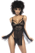 schwarzes Babydoll - MAL7502BLK - L/XL-0