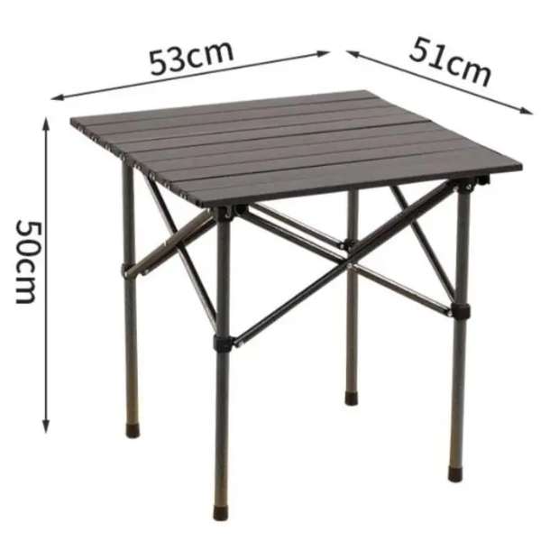 Masa Pliabil Mercaton, pentru Gradina sau Caming, Plastic HDPE, Impermeabila, 53x51x50, Maro