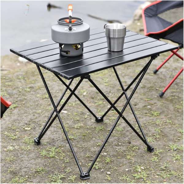 Masa Pliabil Mercaton, pentru Gradina sau Caming, Plastic HDPE, Impermeabila, 53x51x50, Maro
