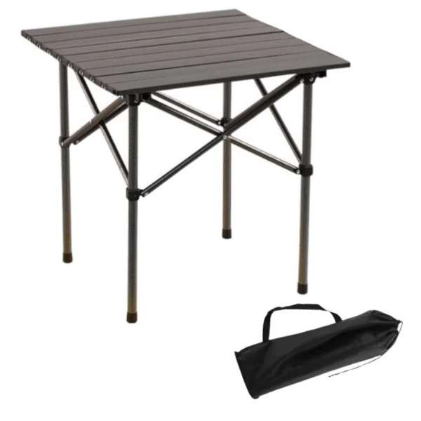 Masa Pliabil Mercaton, pentru Gradina sau Caming, Plastic HDPE, Impermeabila, 53x51x50, Maro