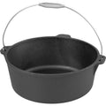 Oala de Fonta, cu Maner din Inox, 10 L, 34×14 cm, Negru